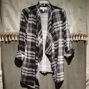 French Laundry Black and White Plaid Cape